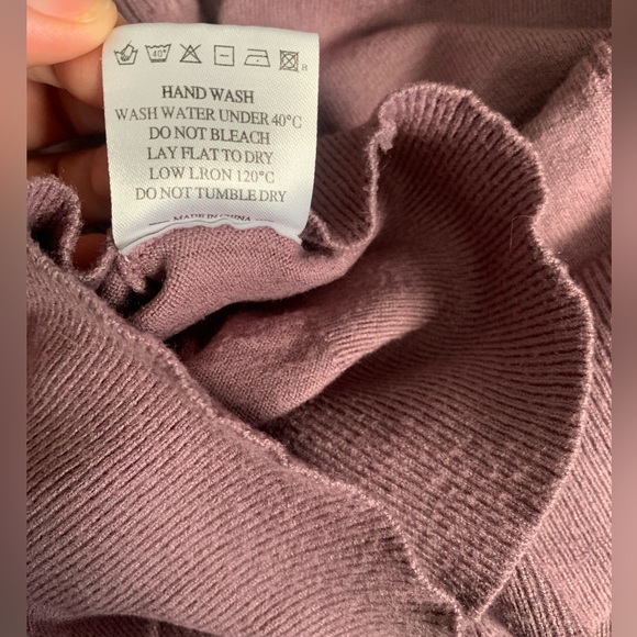 💜Arach & Cloz Sweater V Neck Casual Pullover Cozy Gray Purple - Size XL - Picture 10 of 10